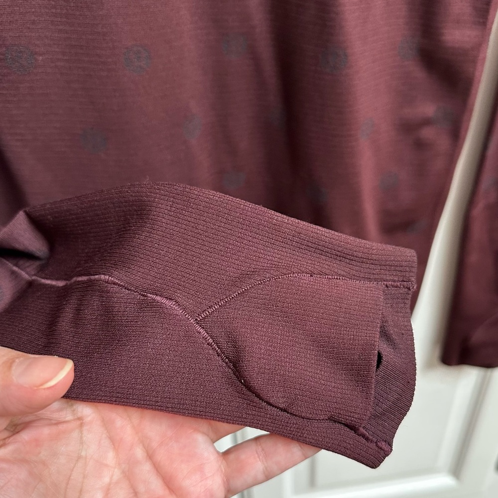 Lululemon Swiftly Tech Long Sleeve Shirt 2.0 Burgundy Wine Color Size 6 - Picture 5 of 10